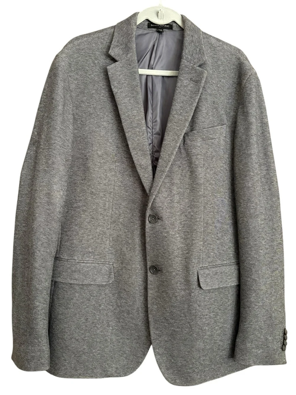 Banana Republic Slim Fit Gray Textured Knit Soft Sports Coat Academia Sz 44R